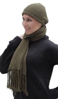 Superfine Alpaca Wool 2 Piece Knitted Beanie Hat & Scarf Set, Leaf Green at  Mens Clothing store Skull Caps