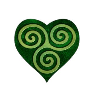 Green Triple Spiral Symbol Stickers