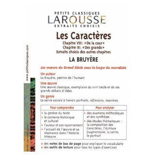 Les Caracteres (Petits Classiques Larousse) (French Edition) Jean De La Bruyere, Yves Stalloni 9782035882486 Books