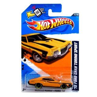 Hot Wheels Yellow Black Trim 72 1972 Ford Gran Torino Sport Muscle Mania Ford 2012 7 of 10 117/247 Toys & Games