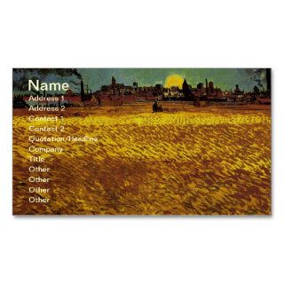 Van Gogh Sunset Wheat Fields Near Arles Business Card Template