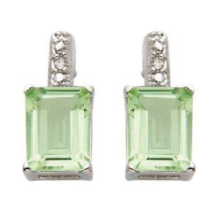 Jilco JE249 GAM Diamond and Green Amethyst Earrings Jewelry