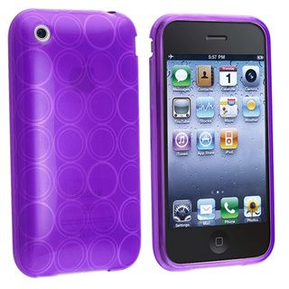 Eforcity TPU Rubber Case for Apple iPhone 3gs, Clear Purple Circle Eforcity Cases & Holders