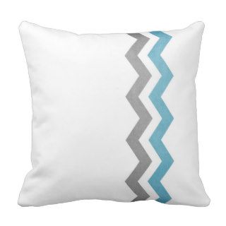 Blue and Gray Zig Zag Pattern Throw Pillows