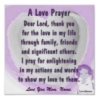 A Love Prayer Poster Customize