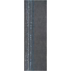 Noah Packard Hand tufted Grey/ Blue Contemporary Tigris New Zealand Wool Abstract Rug (2'6 x 8') Surya Runner Rugs