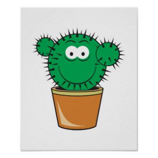 Cactus Smiley Face Print