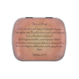 The Lord's Prayer, Orange Vintage Background Jelly Belly Candy Tins
