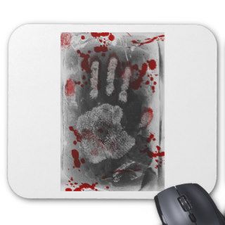 Blood Splatter Handprint Mouse Pads