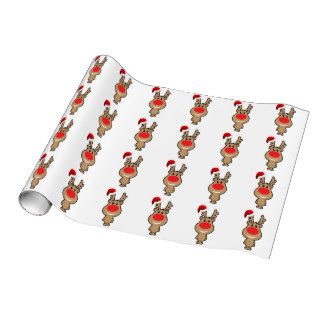 Rudolph the Santa reindeer Gift Wrap Paper