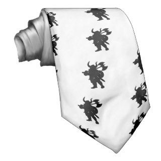 Viking in Silhouette, with axe over shoulder Neck Tie