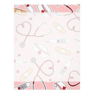 Nurse Love Print Pink Background Customized Letterhead
