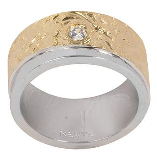 NEXTE Jewelry Gold Overlay Cubic Zirconia 'Two Two Two' Band NEXTE Jewelry Cubic Zirconia Rings