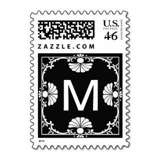 Black and White Monogram Letter M Stamp