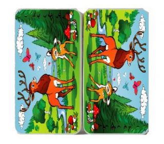 Cartoon Deer & Father Buck in Full Color   Taiga Hinge Wallet Clutch Clothing