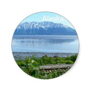 Alaska Mountain along Turnagain Arm Round Sticker