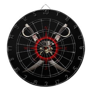 Pirate Skull Compass Rose Dartboard With Darts