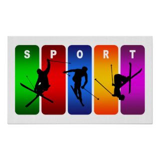 Multicolor Ski Emblem Poster