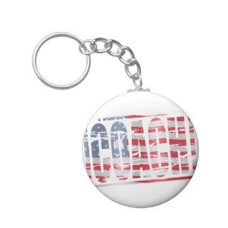 Coach Stars and stripes rubber stamp effect Keychain