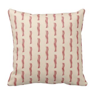 Bacon print throw pillow