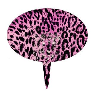 Hipster Pink Trendy Cheetah Animal Print Pattern Cake Picks