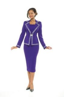Divas Couture Women's Business Skirt Suit 1858 24 Purple Business Suit Skirt Sets