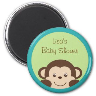Little Monkey Baby Shower Party Favor Magnets