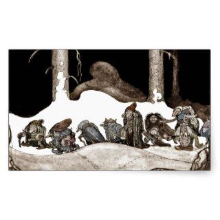 Into the Christmas Night Tomte Nisse Rectangle Stickers