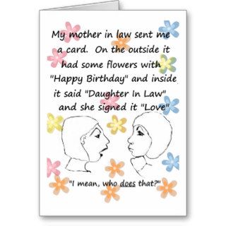 Who Does that?   Daughter in Law Birthday Card