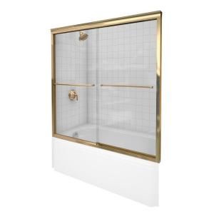 KOHLER Fluence 54   57 in. x 55 3/4 in. Frameless sliding bath door with Crystal Clear glass K 702202 L BH