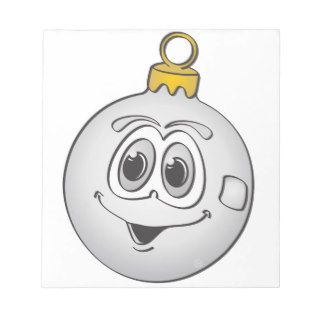 Silver Christmas Ornament Cartoon.png Notepads