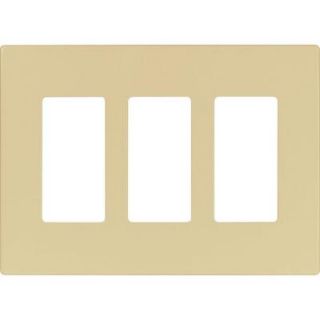 Cooper Wiring Devices 3 Gang Screwless Decorator Polycarbonate Wall Plate   Ivory PJS263V L