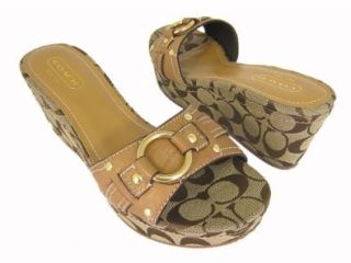 Coach Janeesa Camel/ Khaki Signature Wedge Heels (8 M) Shoes