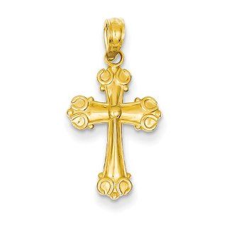 Cross Pendant in Yellow Gold   14kt   Polished Finish   Delightful GEMaffair Jewelry