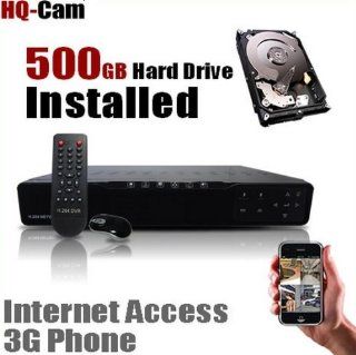 HQ Cam H.264 8 Channel CCTV Security Surveillance Network DVR Camera System Touch Screen Panel With 500GB Hard Drive Pre installed   Real Time 3G Mobile  Complete Surveillance Systems  Camera & Photo