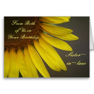 Birthday Sister in law, both of us, Sunflower Cards