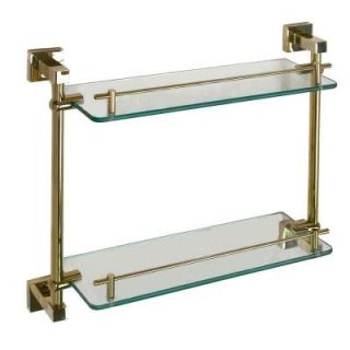 Barclay Products Jordyn 17 in. W Double Shelf in Glass and Polished Brass IDGS2095 PB