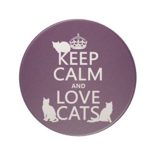Keep Calm and Love Cats (in any color) Drink Coasters