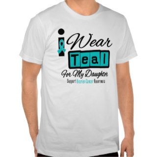 Daughter   I Wear Teal Retro Ovarian Cancer Tees