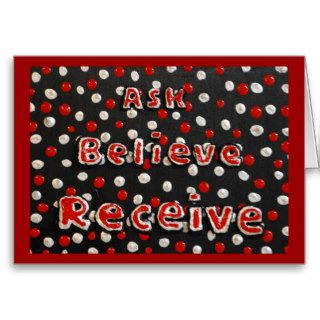 Ask Believe Receive 3D  Chubby Art  Painting Card