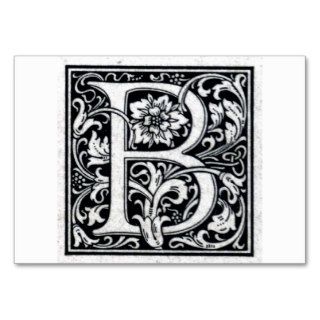Decorative Letter "B" Woodcut Woodblock Inital Business Card Template