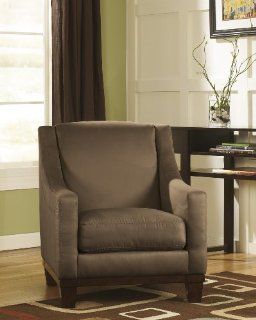 Contemporary Fushion Cafe Finish Fabric Upholstery Living Room Accent Chair   Armchairs