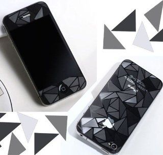 2pcs Clear 3D Diamond Full Body Screen Protector Film Sticker for iPhone 4/4S Cell Phones & Accessories