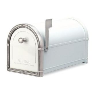 Architectural Mailboxes Coronado White with Antique Nickel Accents Post Mount Mailbox 5504W