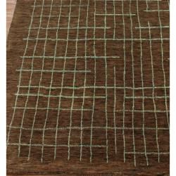 nuLOOM Hand knotted Nepalese Geometric Brown Wool Rug (5' x 8') Nuloom 5x8   6x9 Rugs