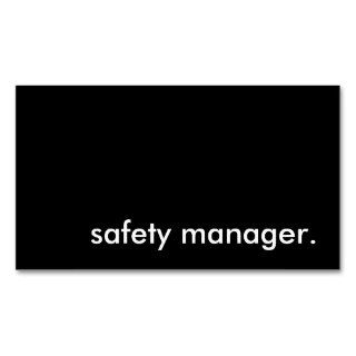 safety manager. business card template