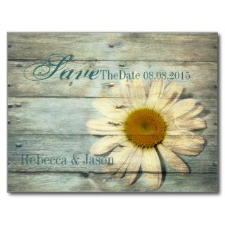 vintage daisy western country save the date post cards