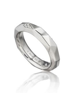 Pav� Diamond Faceted Ring, Size 6.5
