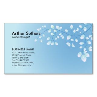Cosmetologist Business Card Snowy White Leaves