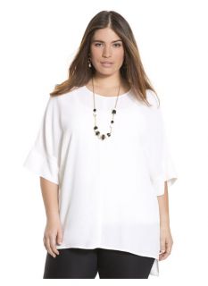 Lane Bryant Plus Size Draped dolman blouse     Womens Size 18/20, White